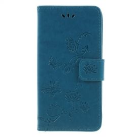 Coverup Bloemen & Vlinders Book Case - Samsung Galaxy J6 (2018) Hoesje - Blauw