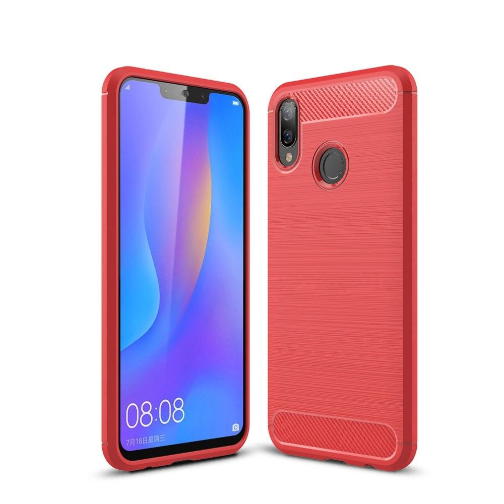 voorkomen Transistor Chinese kool Armor Brushed TPU Back Cover - Huawei P Smart Plus Hoesje - Rood | GSM- Hoesjes.be