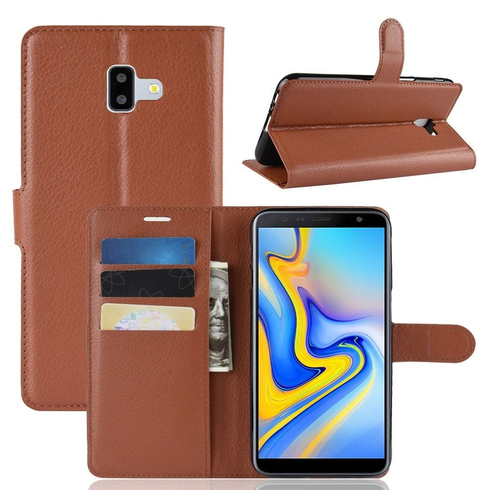 ~ kant Bekend schoner Book Case - Samsung Galaxy J6 Plus (2018) Hoesje - Bruin | GSM-Hoesjes.be