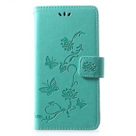 Coverup Bloemen & Vlinders Book Case - Huawei P30 Lite Hoesje - Mintgroen