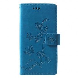 Coverup Bloemen & Vlinders Book Case - Huawei P30 Lite Hoesje - Blauw