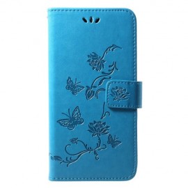 Coverup Bloemen & Vlinders Book Case - Huawei Y7 (2019) Hoesje - Blauw