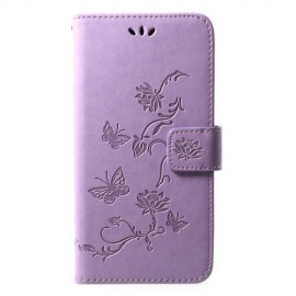 Coverup Bloemen & Vlinders Book Case - Huawei Y7 (2019) Hoesje - Lila