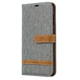 Denim Book Case - Samsung Galaxy A70 Hoesje - Grijs