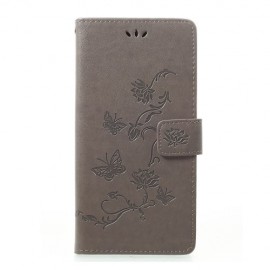 Coverup Bloemen & Vlinders Book Case - Samsung Galaxy A70 Hoesje - Taupe Grijs