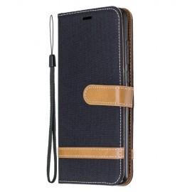 Denim Book Case - Xiaomi Redmi Note 8 Pro Hoesje - Zwart